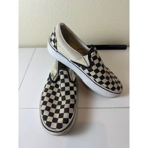 Vans Checkerboard Slip On Shoes Women 8 Canvas Skate Sneakers Minimalist